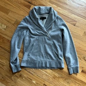 VANS Gray Metallic Zipper Kangaroo Pocket Sweatshirt, Size Medium